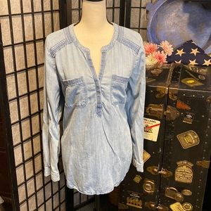 Eddie Bauer Blue Tunic Pull Over Top